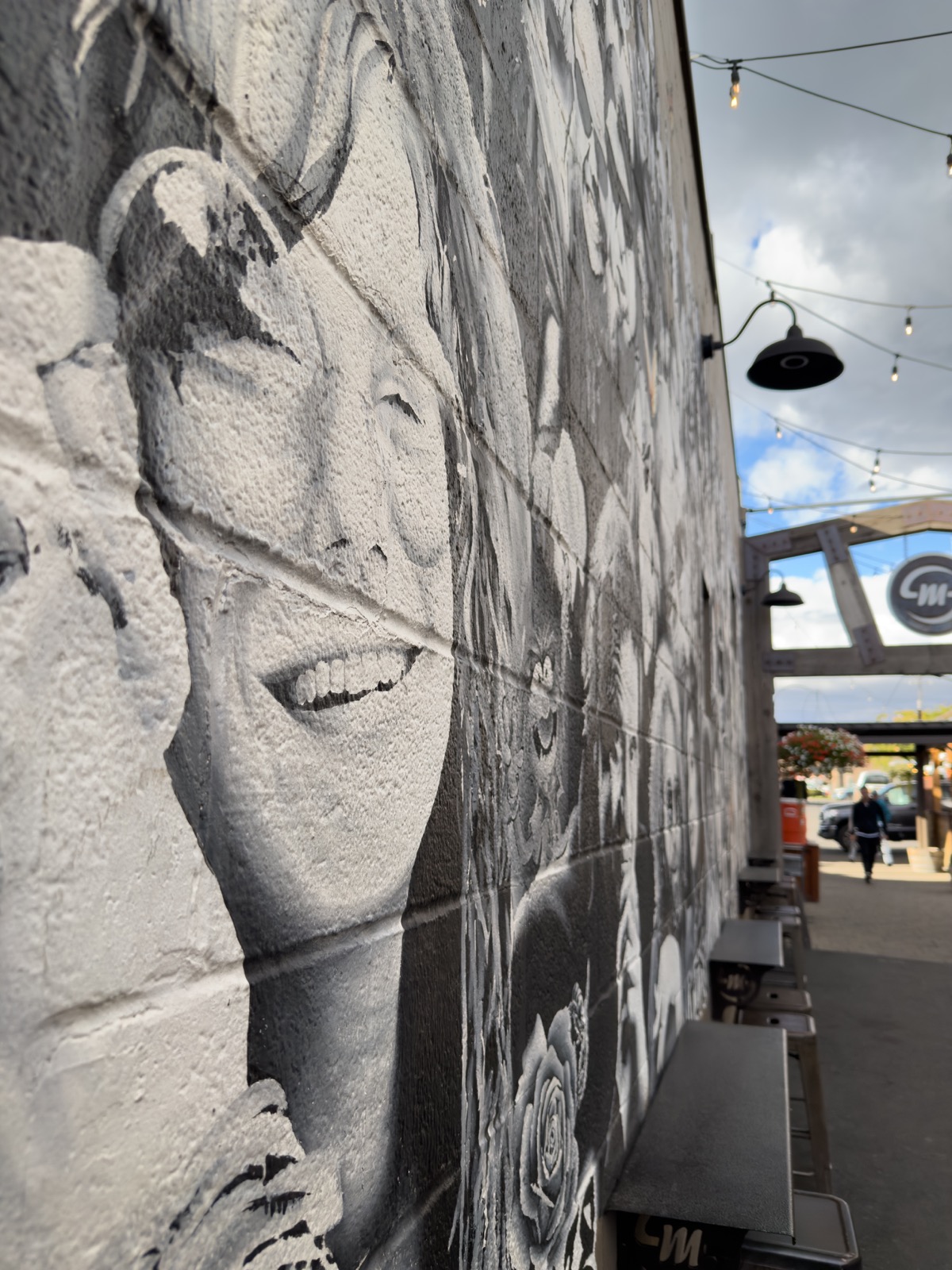 Silver Moon mural surrounding the venue